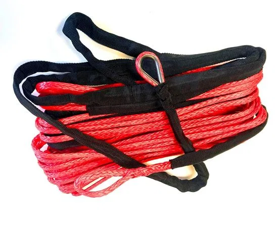 600-2050 – HELIX RACING Winch Cable, 4000 Pound Capacity 3/16 Inch Diameter x 50 Foot Length Synthetic Rope Red Loop ...